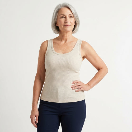 Avouria's Ribbed Cotton Built-In Bra Tank