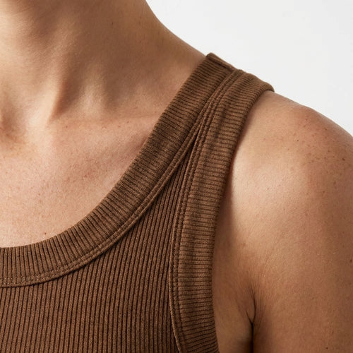 Avouria's Ribbed Cotton Built-In Bra Tank