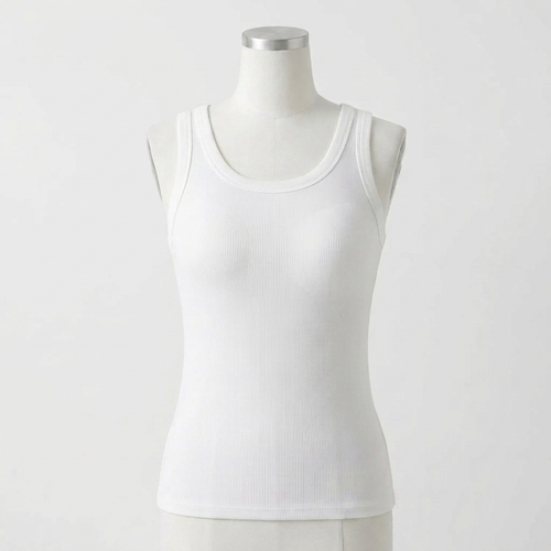 Avouria's Ribbed Cotton Built-In Bra Tank