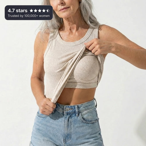 Avouria's Ribbed Cotton Built-In Bra Tank